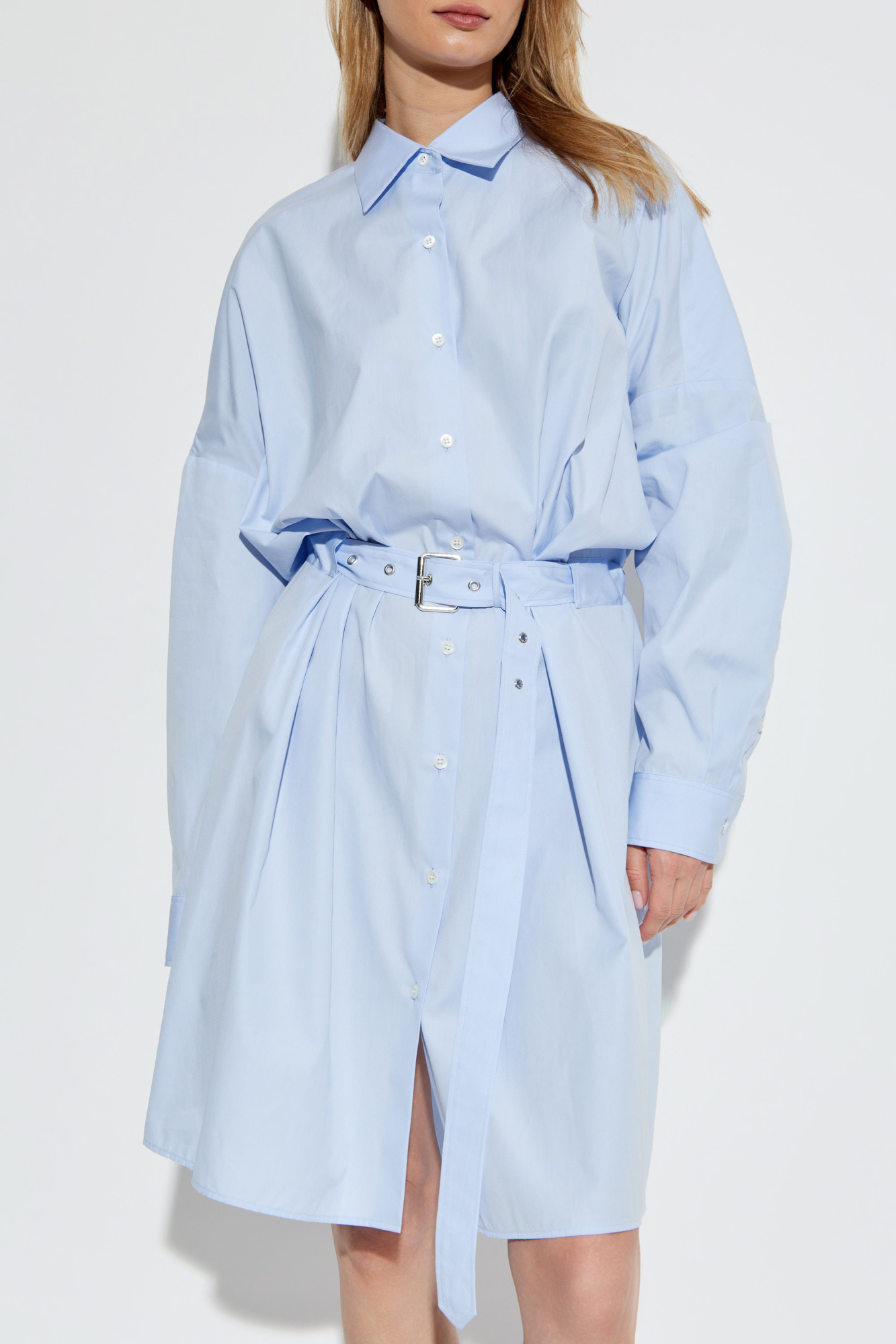 【Dries Van Noten】ベルト付きシャツドレス Dries Van Noten Shirt dress with belt | Women's Clothing